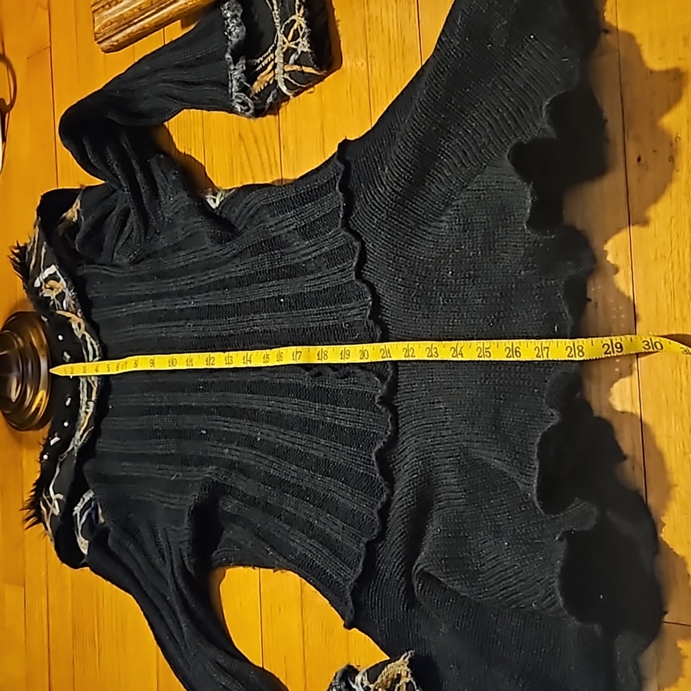 Roz & Ali Boho PM Black Asymmetric Cardigan - Picture 12 of 17